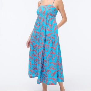NWT J Crew Factory Lobster Tie Back Maxi Dress